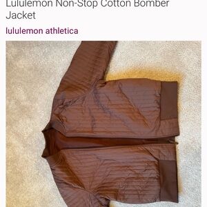 lululemon athletica Quilted Bomber Jacket in Chocolate Brown